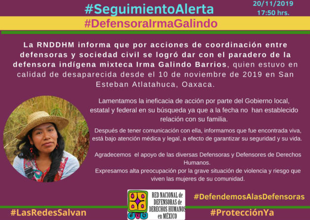 Aparece Con Vida Irma Galindo Defensora De Los Bosques En Oaxaca