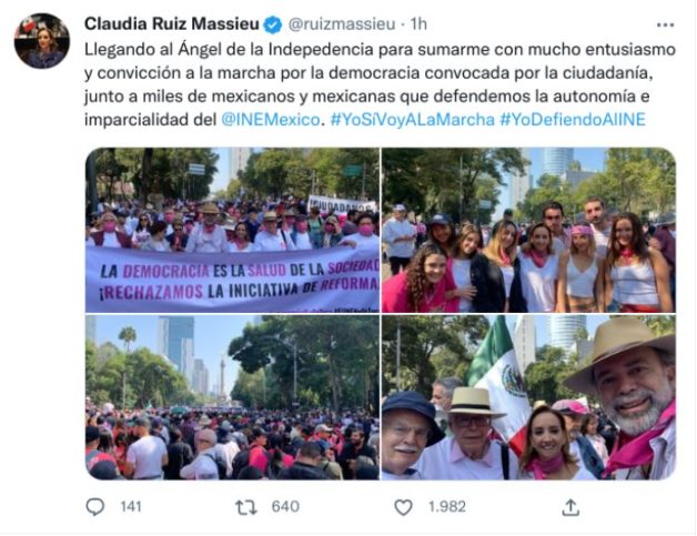 Estos políticos fueron a la marcha Yo Defiendo al INE o apoyaron la