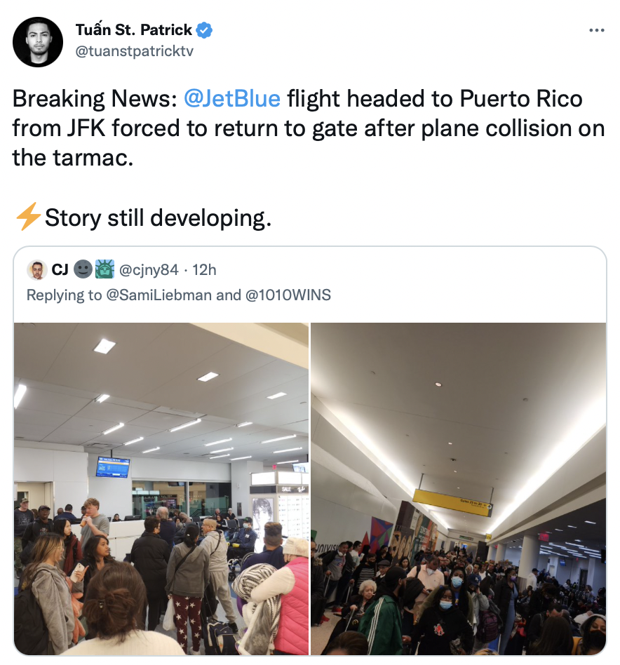 Chocan Dos Aviones En El Aeropuerto Jfk De Nueva York Aristegui Noticias