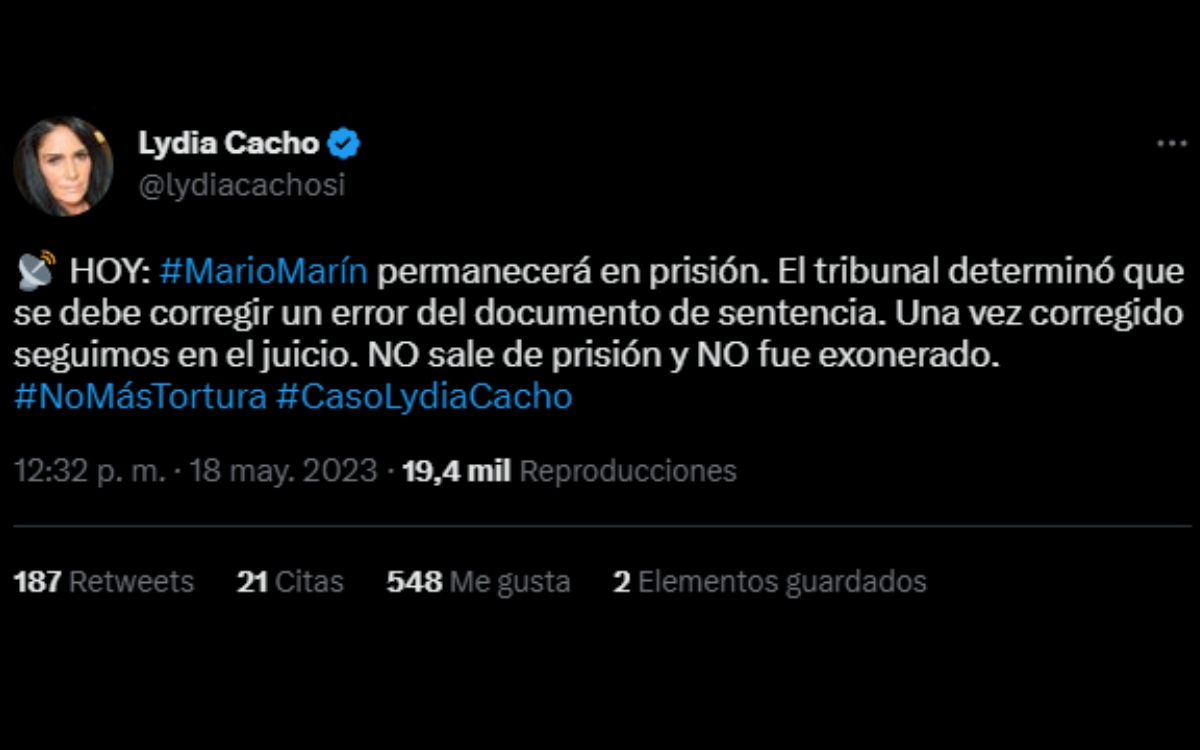 No Fue Exonerado Lydia Cacho Asegura Que Mario Mar N Continuar En