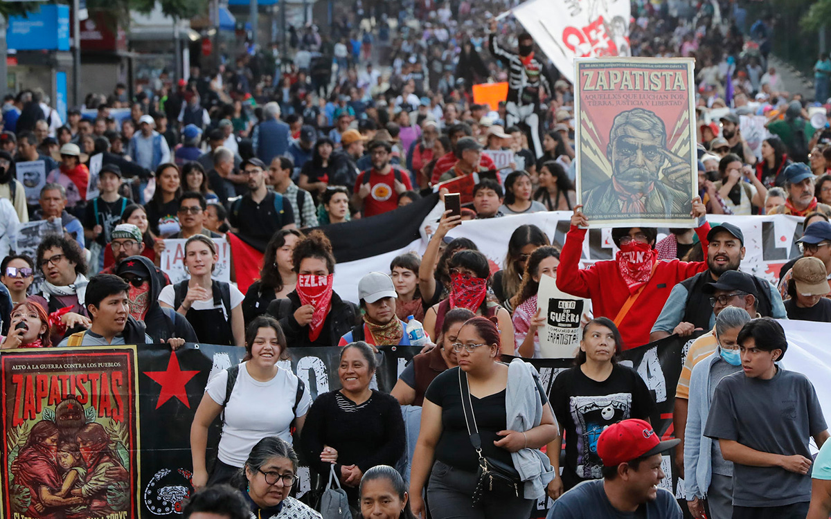 Zapatistas Protestan En CDMX Contra La Violencia En Chiapas