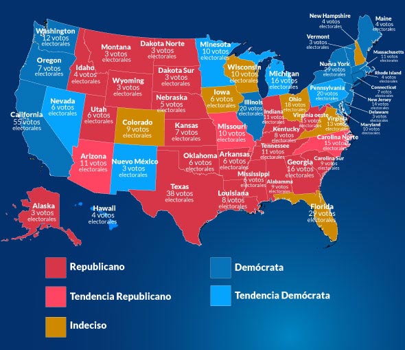 Mapa Electoral Los Votos Republicanos Y Los Demócratas Aristegui Noticias 0294