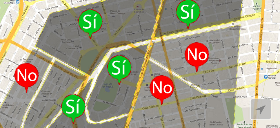 Mapa de parquímetros en Roma-Condesa: dónde sí y dónde no Mapa de parquímetros en Roma-Condesa: dónde sí y dónde no