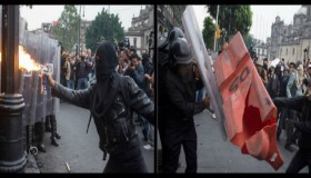 Videos: Batallas en el Zócalo; manifestantes vs la policía del DF y viceversa
