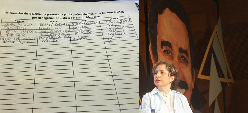 Denuncia colectiva de periodistas ante CIDH, por denegación de justicia en caso Aristegui-MVS Denuncia colectiva de periodistas ante CIDH, por denegación de justicia en caso Aristegui-MVS