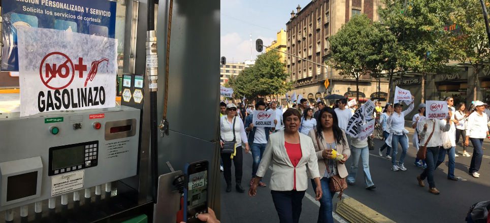 Gasolinazo 2017 Unas 200 personas protestan en la CDMX (Videos