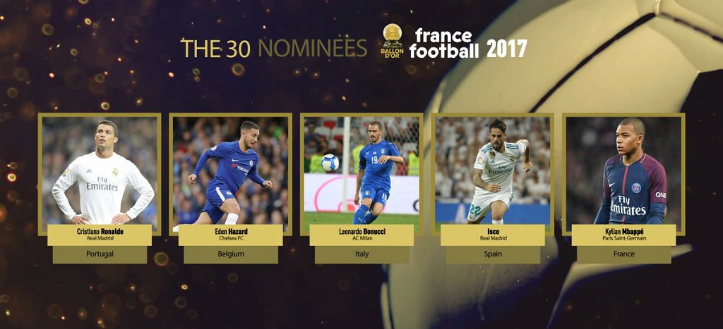 Y los 30 nominados al Balón de Oro 2017 son... Aristegui Noticias