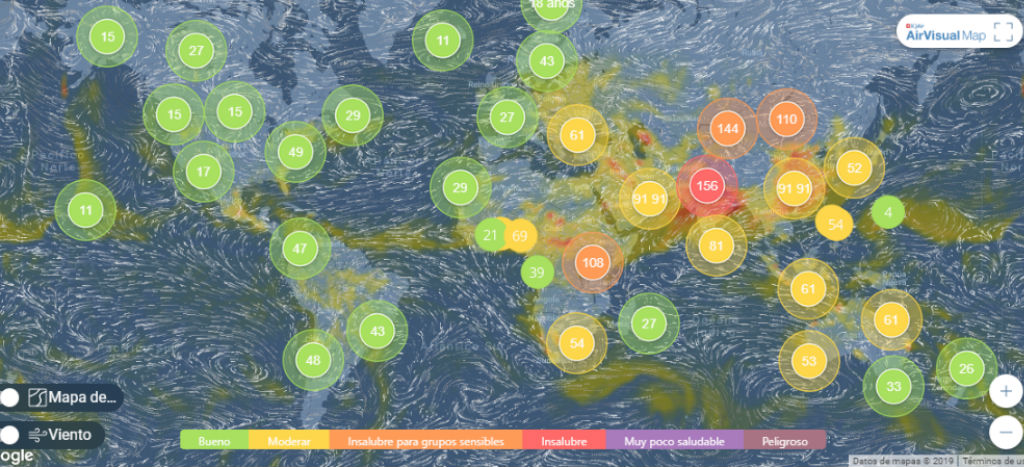 Explora la calidad del aire de las ciudades en el mundo en tiempo real ...