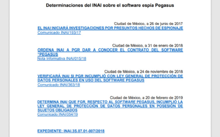 Inai Abrirá Micrositio Dedicado Al Software Pegasus Aristegui Noticias