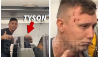 Mike Tyson golpea a un hombre a medio vuelo de avión | Video