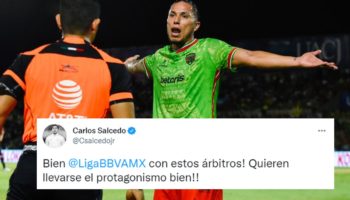 Carlos Salcedo tuitea a medio partido en contra de la Liga MX y sus árbitros | Video