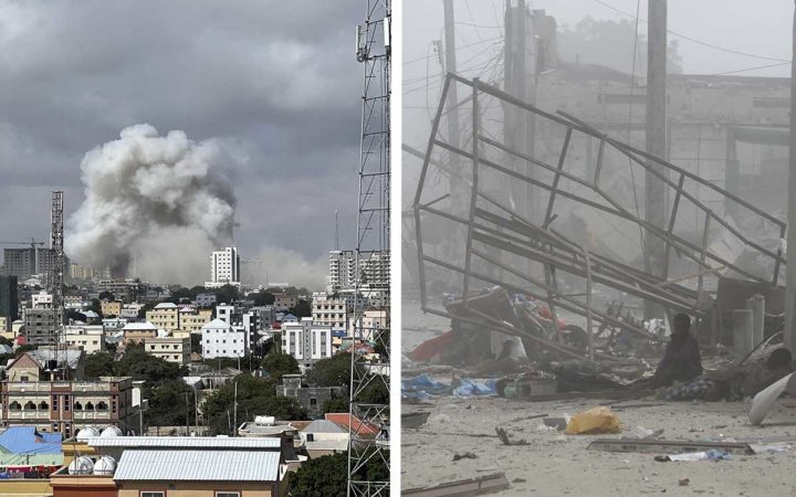 Aumentan a 100 los muertos y a 300 los heridos por la explosión de dos bombas en Somalia Aumentan a 100 los muertos y a 300 los heridos por la explosión de dos bombas en Somalia