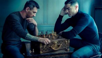 Lanza Louis Vuitton fotografía de encuentro entre CR7 y Messi en un juego, pero de ajedrez