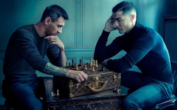 Lanza Louis Vuitton fotografía de encuentro entre CR7 y Messi en un juego, pero de ajedrez Lanza Louis Vuitton fotografía de encuentro entre CR7 y Messi en un juego, pero de ajedrez