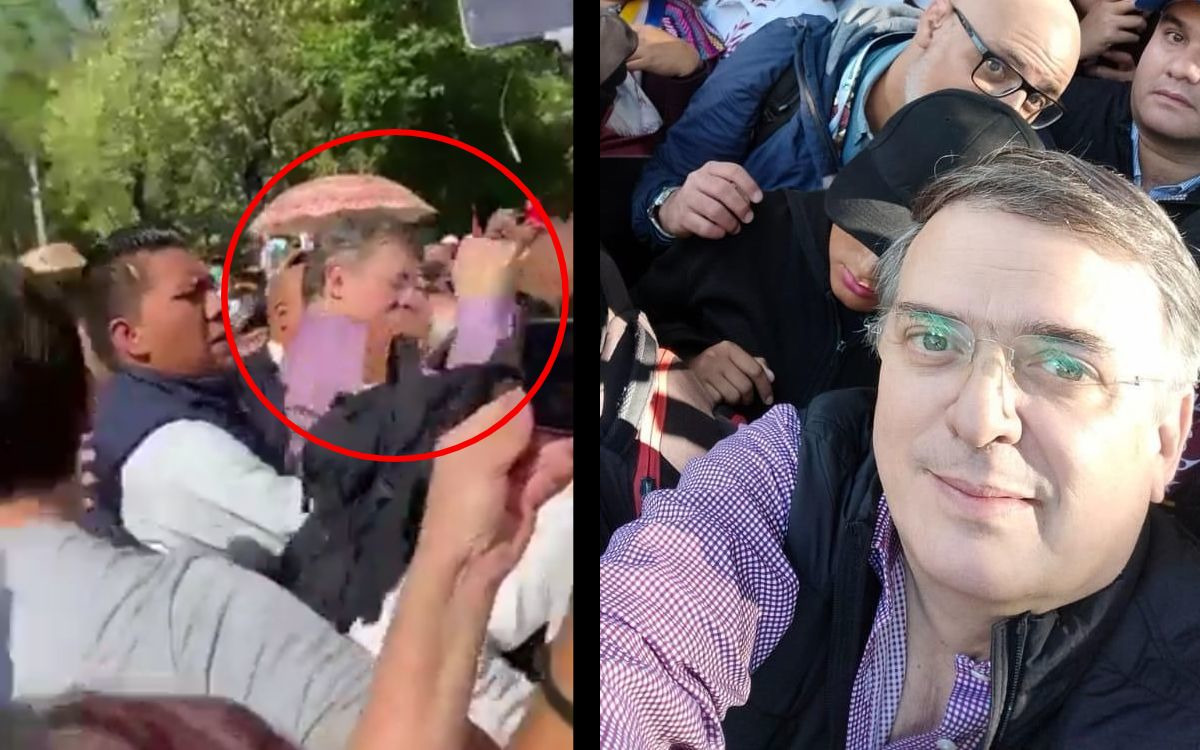 Agreden a Marcelo Ebrard durante marcha de AMLO | video Agreden a Marcelo Ebrard durante marcha de AMLO | video