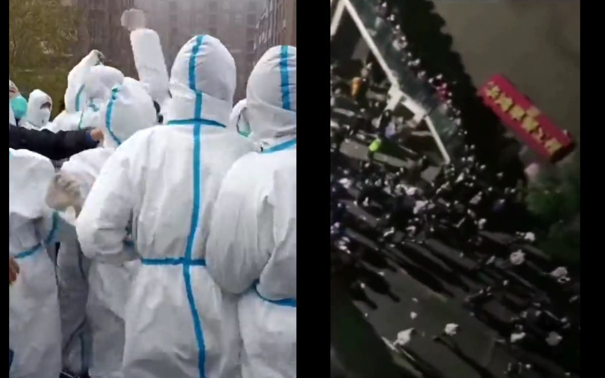 trabajadores se amotinan en fábrica de iphone afectada por covid en china