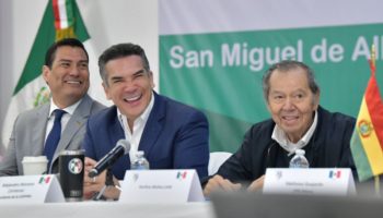 Muñoz Ledo acompañó a ‘Alito’ Moreno en evento político