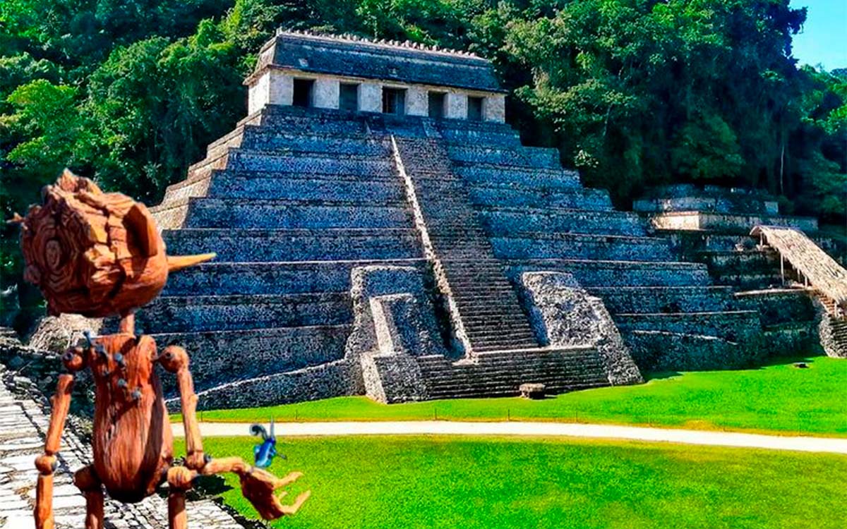 Del Castillo a… Palenque; Pinocho anda recorriendo México: INAH Del Castillo a… Palenque; Pinocho anda recorriendo México: INAH