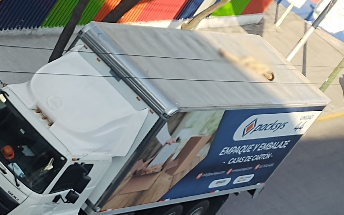 Rescatan a hombre que viajaba desnudo en techo de tráiler Rescatan a hombre que viajaba desnudo en techo de tráiler