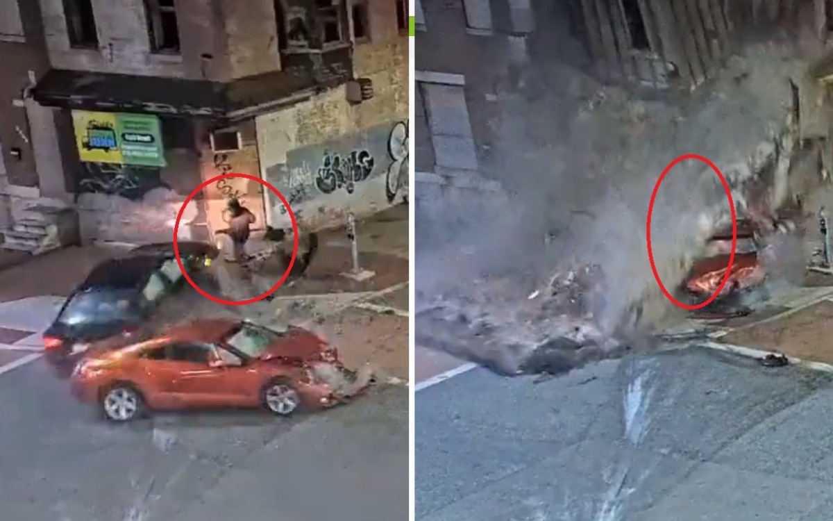 US Police Chase Ends in Dead Pedestrian and Collapsed Building |  Video