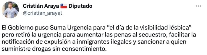 Tweet Christian Araya