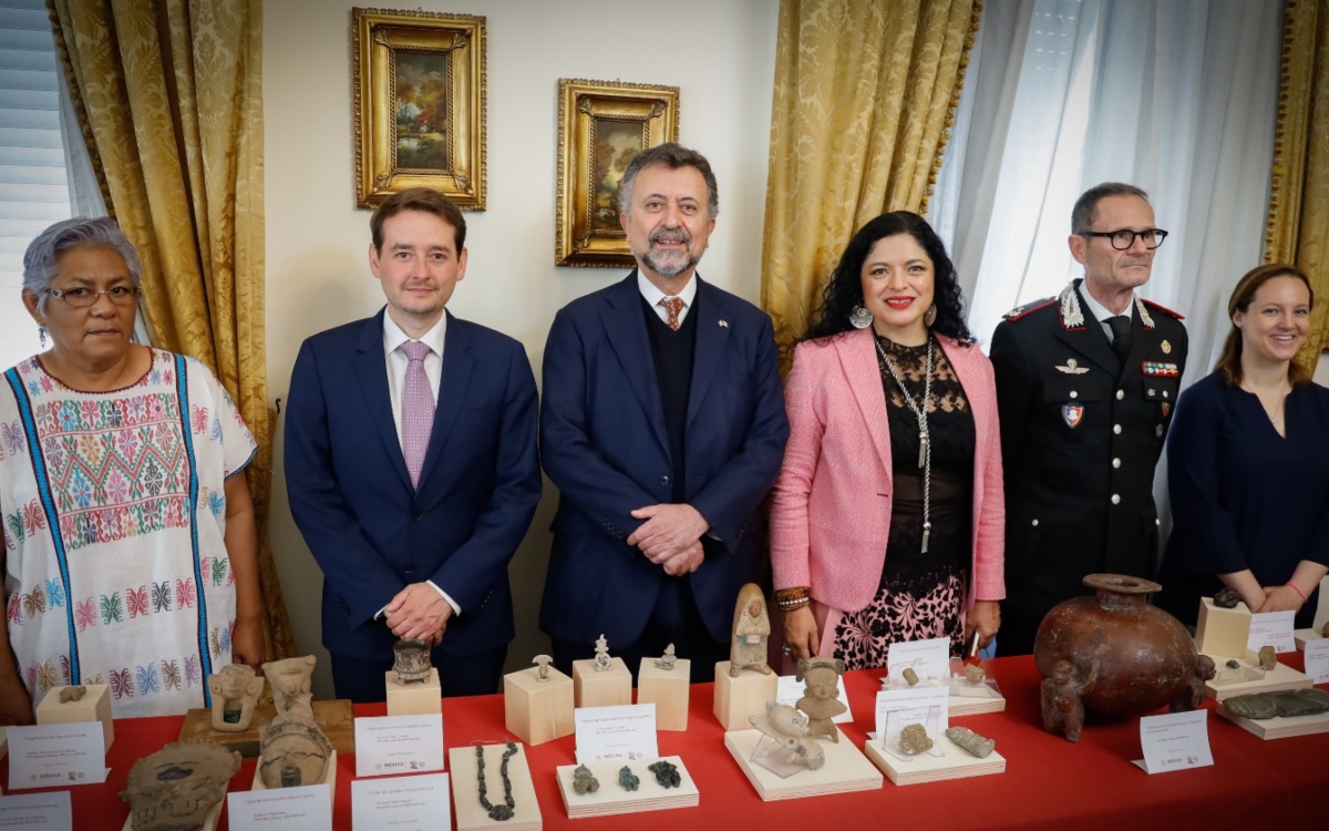 Repatrian 43 piezas arqueológicas de México desde Italia Repatrian 43 piezas arqueológicas de México desde Italia