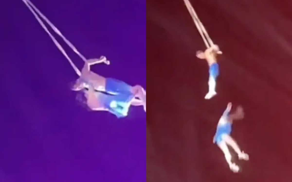 Strong images |  Chinese acrobat dies after falling from great height during show