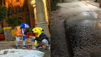 Fotos y videos | Fuerte lluvia y granizada sorprende a habitantes de Oaxaca