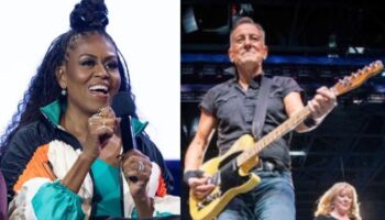 Video | Michelle Obama rockea en el escenario con Bruce Springsteen