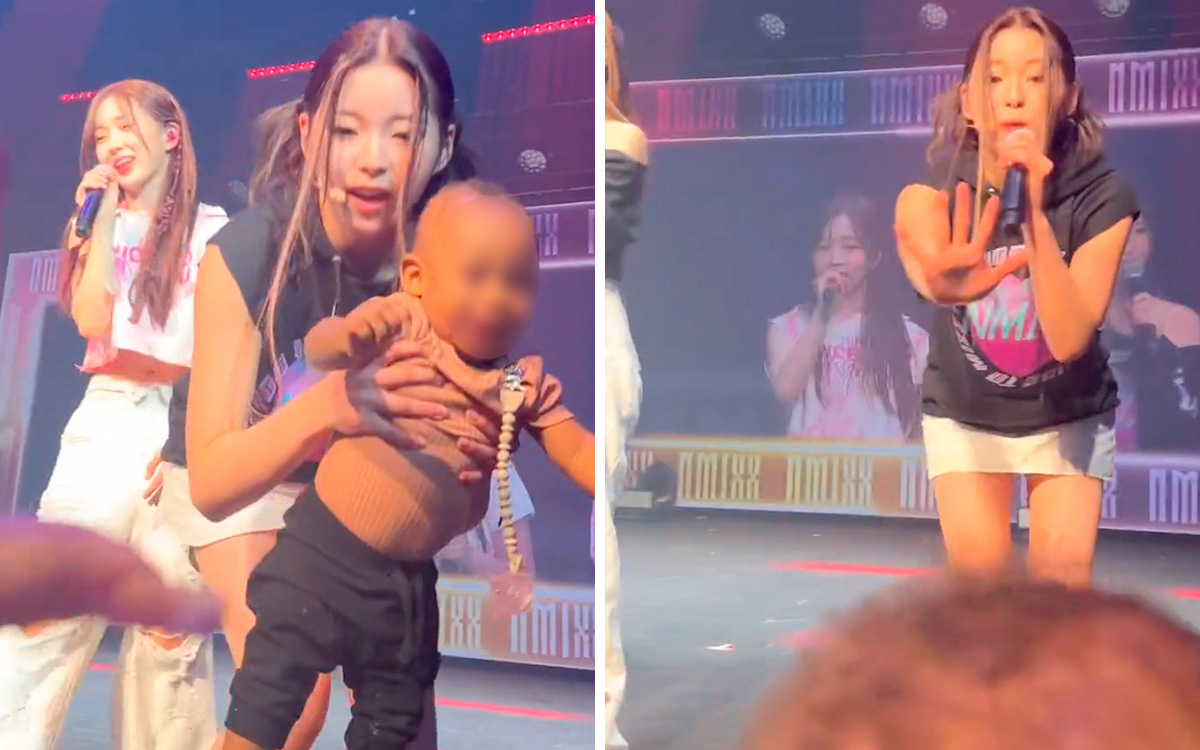 Bebé se lanza al escenario en concierto de K-pop | Video Bebé se lanza al escenario en concierto de K-pop | Video