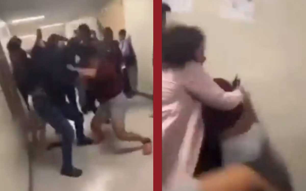 She tried to stop a student fight and was beaten up |  video