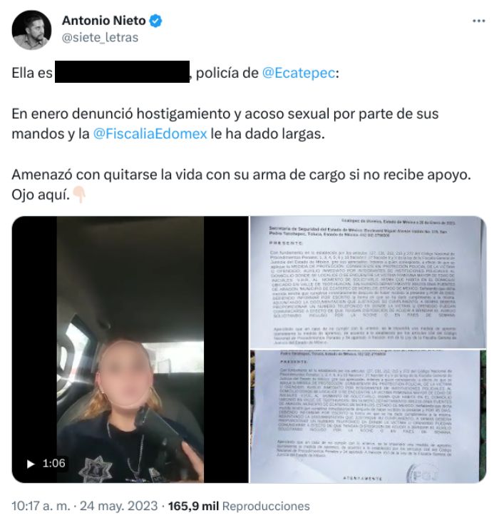 Mujer Policía Amenaza Con Suicidarse Denuncia Acoso Sexual De Mandos Aristegui Noticias
