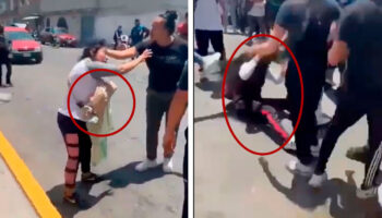 Golpean a mujer con bebé en brazos y a su hija en secundaria de Valle de Chalco | Video