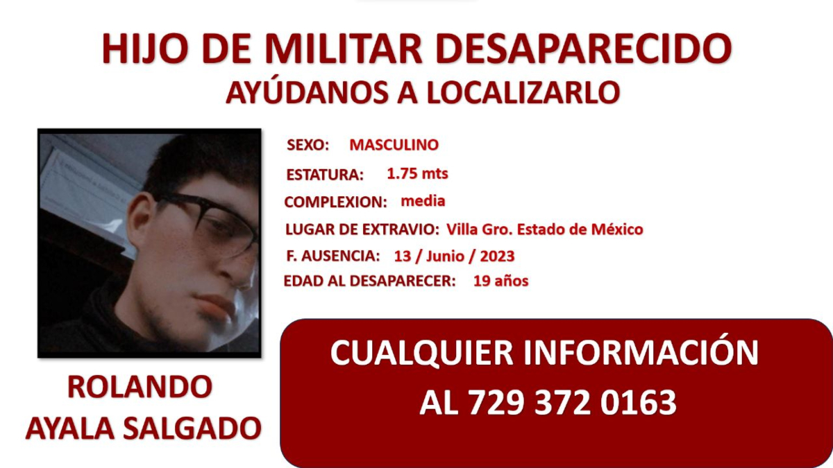 Sedena busca apoyo para localizar a hijo desaparecido de un militar |  Aristegui Noticias