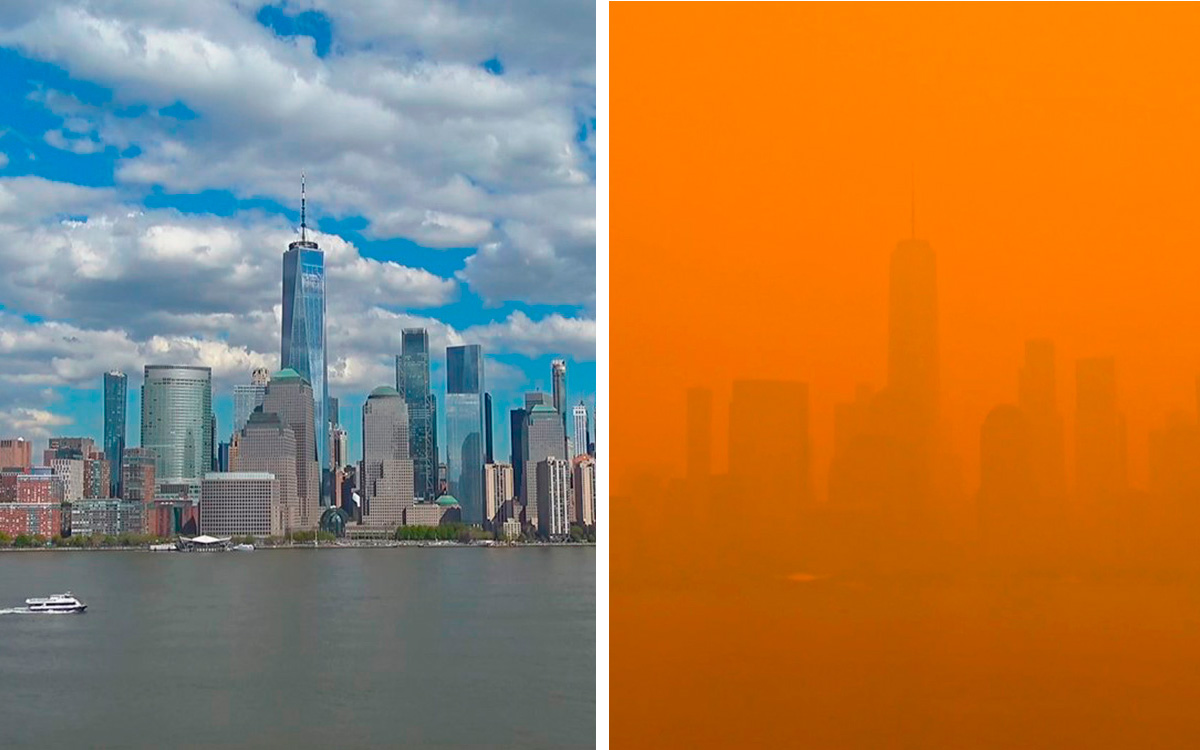 Cielo de NY se tiñe de naranja por incendios de Canadá | Video ...