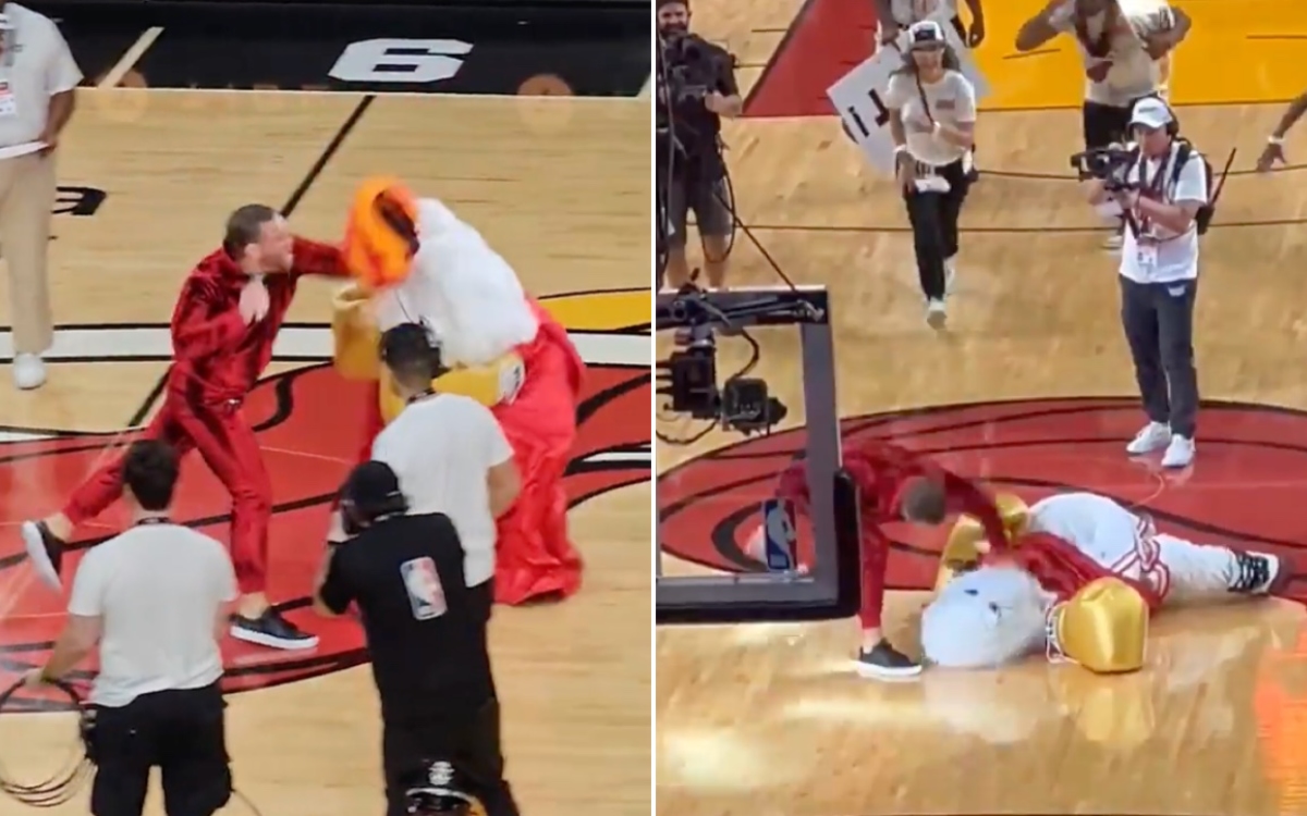 wideo |  Conor McGregor nokautuje maskotkę Miami Heat i wysyła go do szpitala