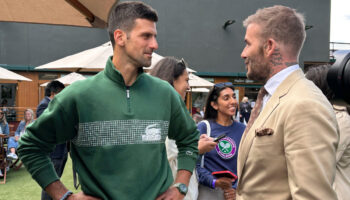 Aparece David Beckham en las canchas de Wimbledon junto a Djokovic