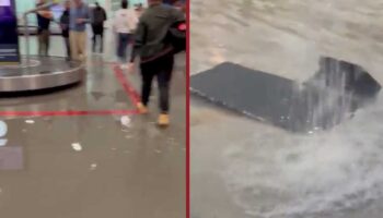Exhiben usuarios encharcamientos y goteras en el AICM