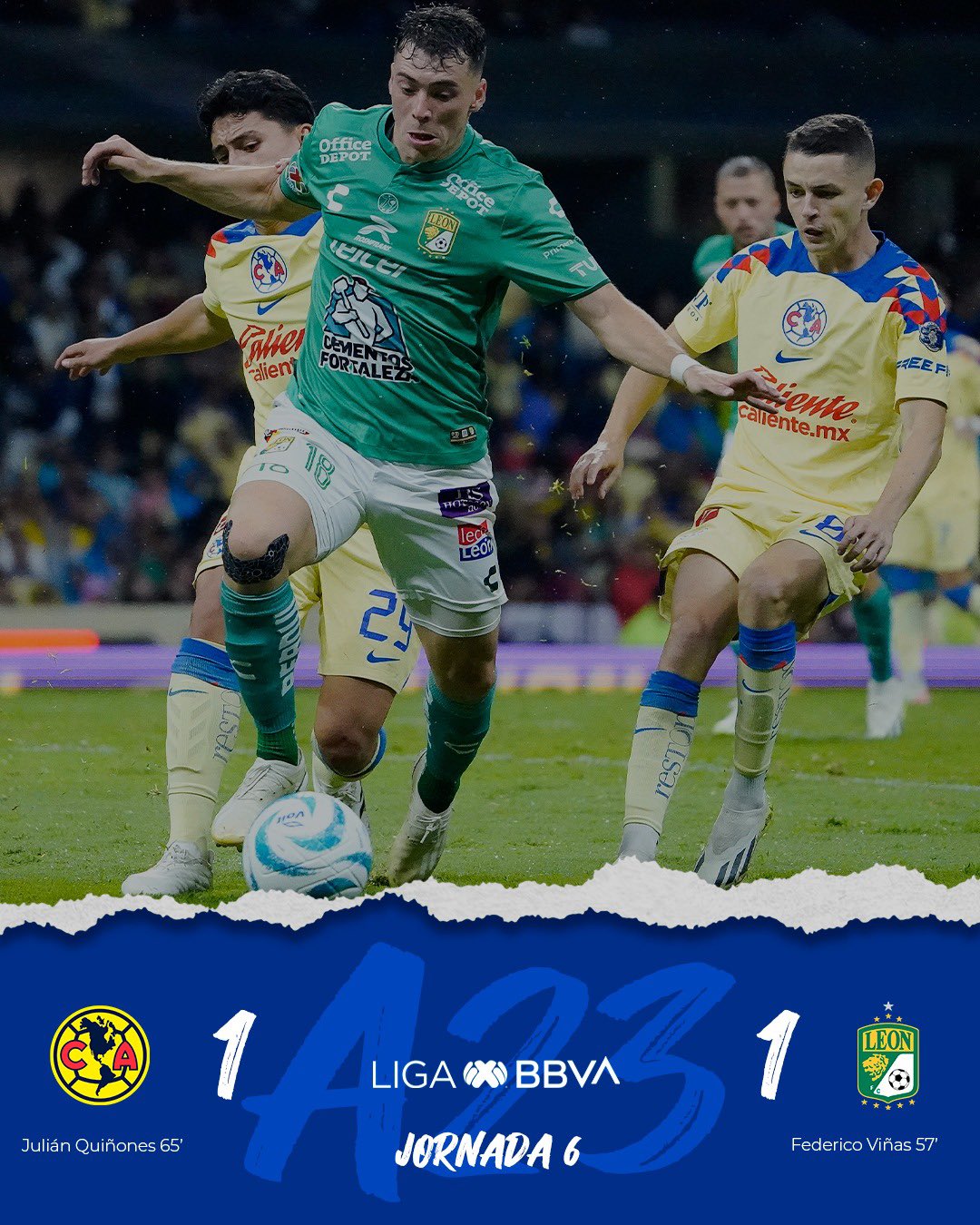 Liga MX América y León se reparten puntos en el Estadio Azteca Video