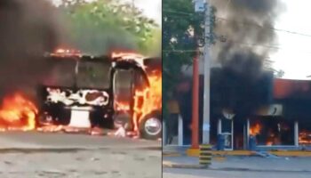 Sicarios incendian comercios y vehículos en Michoacán