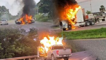 Videos | Terror en Tabasco: Aprehensión de líder criminal desata balacera y quema de coches