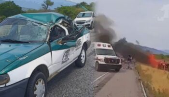Mueren 6 en accidente carretero en Oaxaca; 4 resultaron calcinados