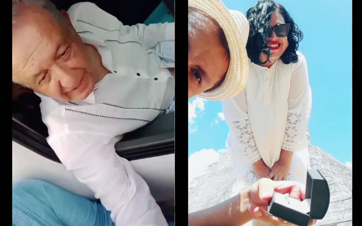 Novio propone matrimonio frente a AMLO; lo invitan a la boda | Video Novio propone matrimonio frente a AMLO; lo invitan a la boda | Video