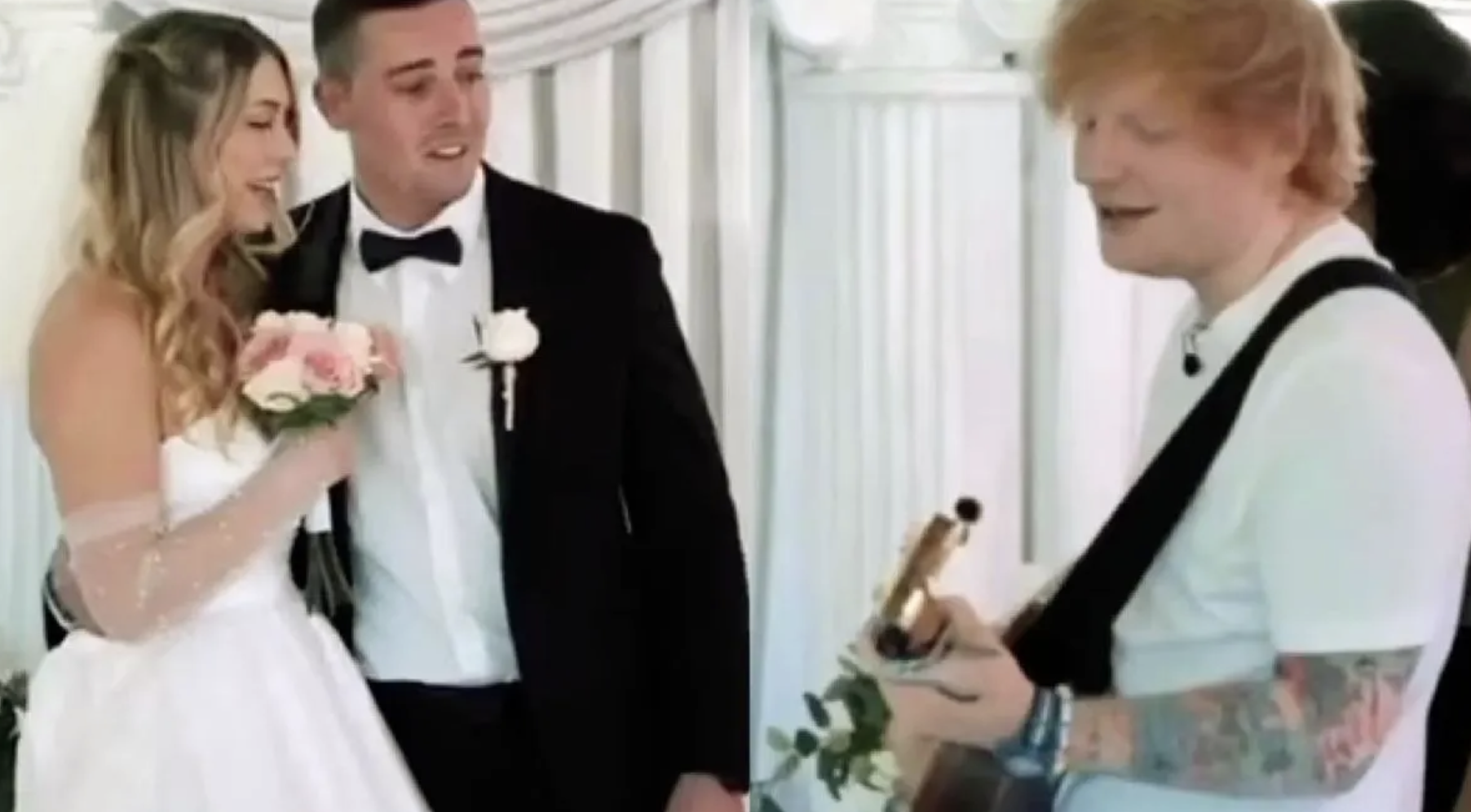 Videos | Ed Sheeran se cuela en boda y sorprende a pareja con nueva canción  | Aristegui Noticias