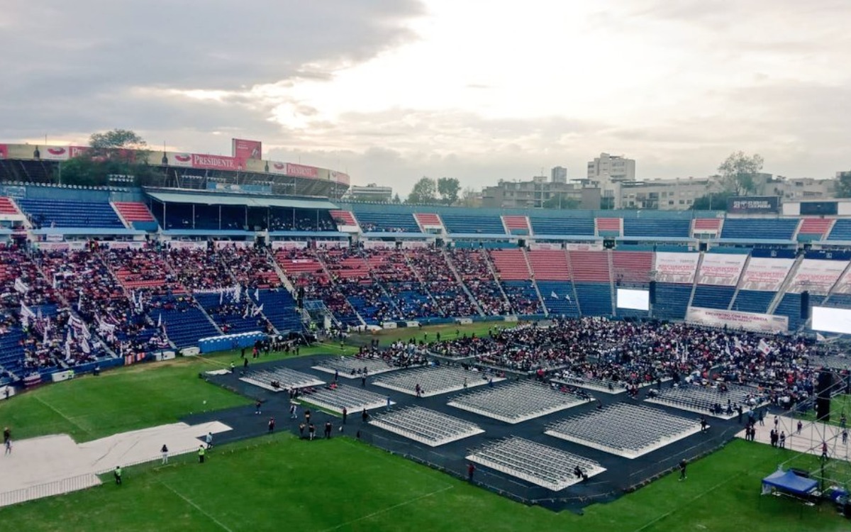 Cancelan evento de Sheinbaum en el Estadio Azul ante escasa asistencia de militantes