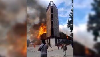 Video | Incendio en proyecto federal Parque Jaguar en Tulum