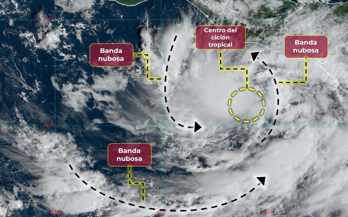 Tormenta tropical Pilar se fortalece al sur de costas de Chiapas