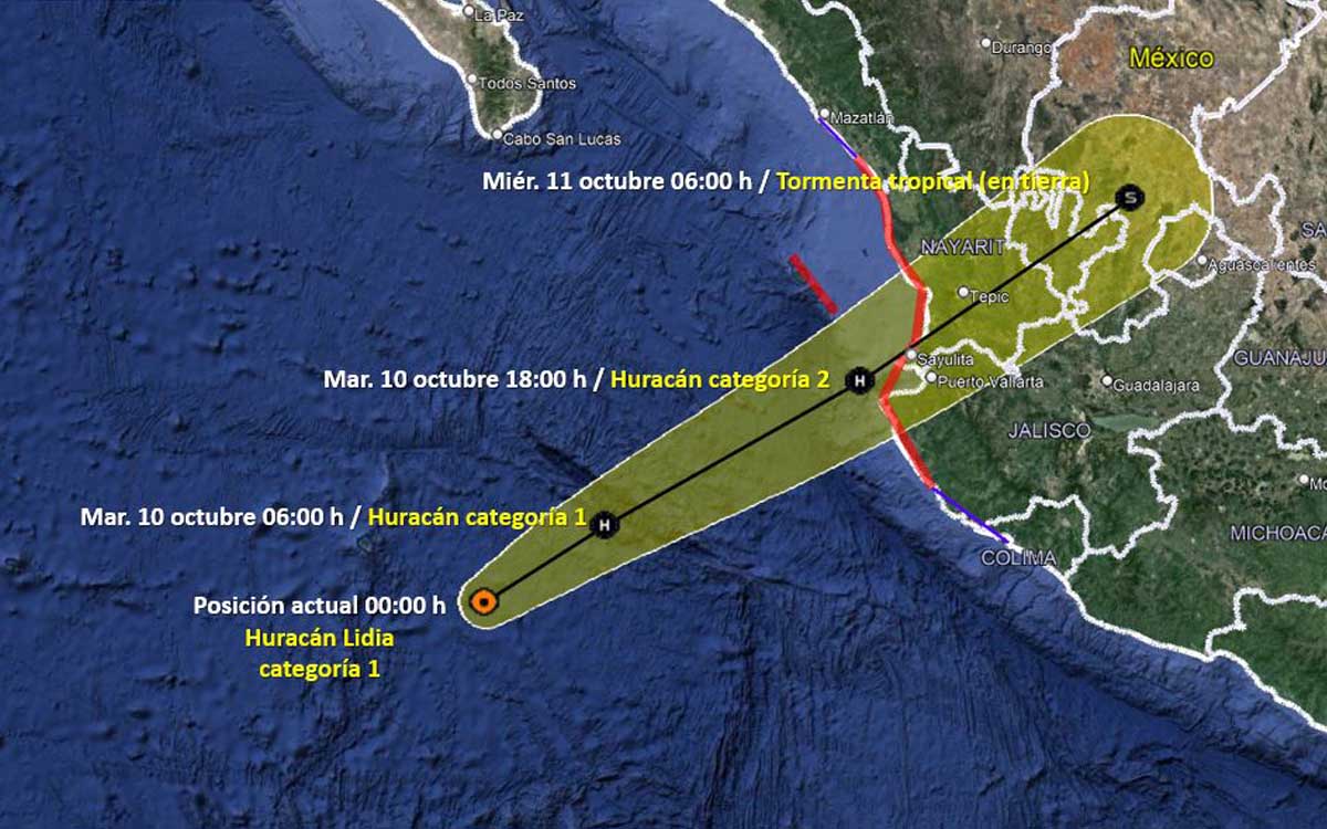 ‘Lidia’ se intensifica a huracán y ‘Max’ se degrada a depresión tropical