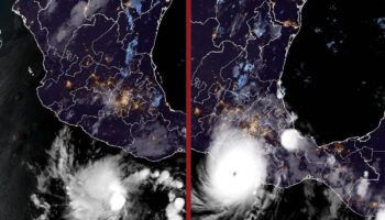 Así se vio desde el espacio el fortalecimiento del huracán Otis | Video