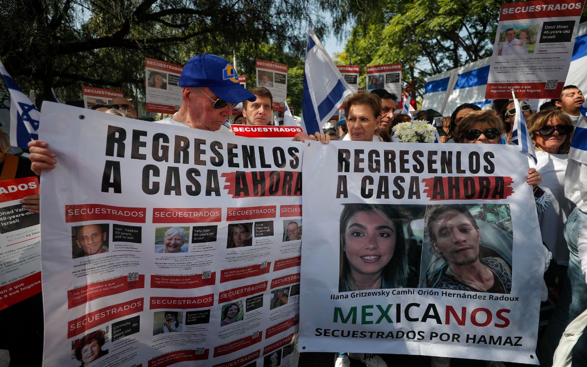 Piden que Hamás libere a mexicanos rehenes durante marcha en pro de Israel